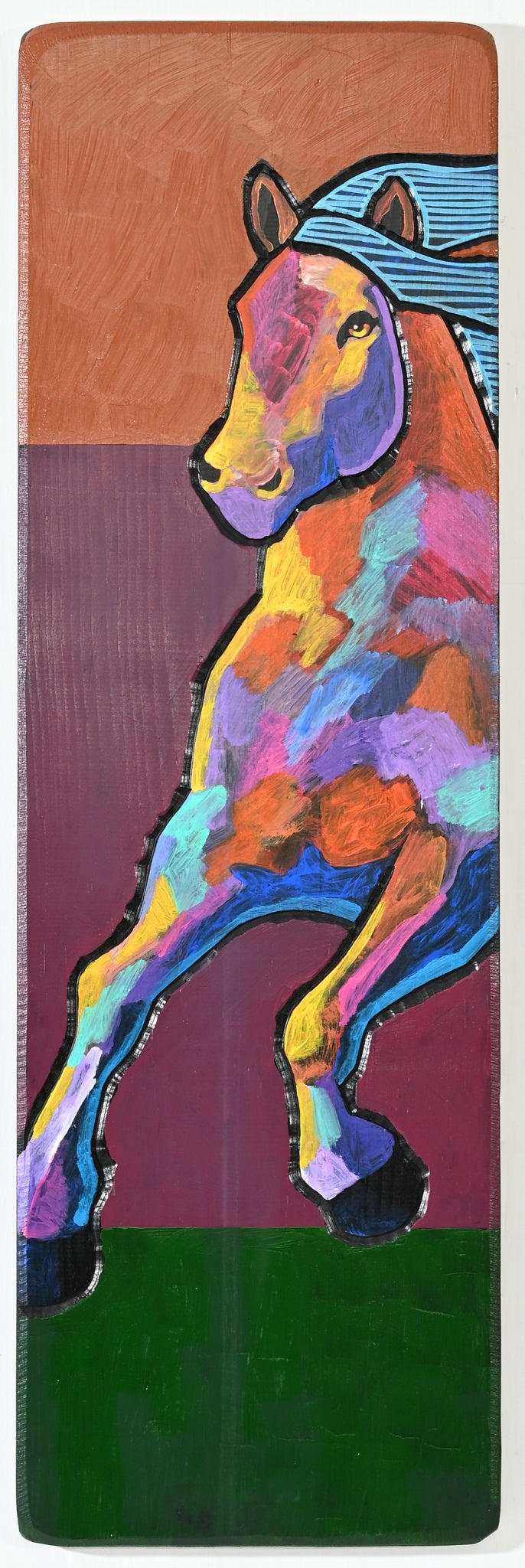 "Running Horse" Acrylic on Board by Leland Holiday