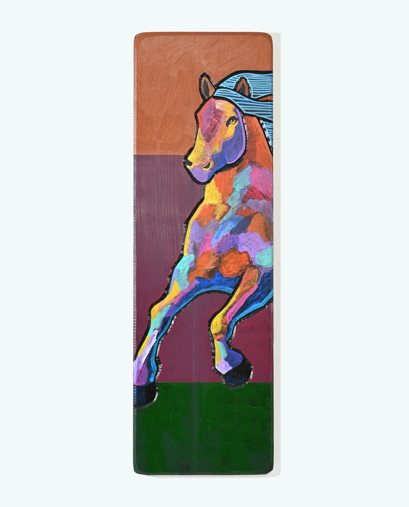 "Running Horse" Acrylic on Board by Leland Holiday