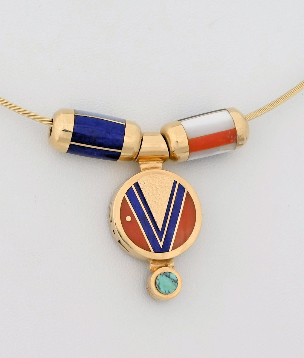 Pendant Set with Inlay by Ray Tracey (from “Tracey II”) (vintage)