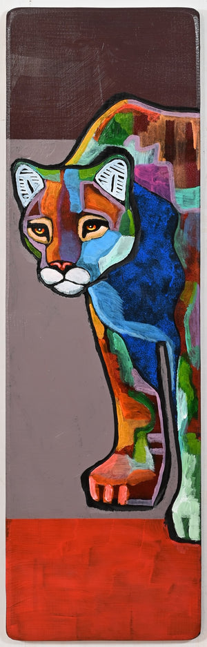 "Big Mountain Lion" Acrylic on Board by Leland Holiday