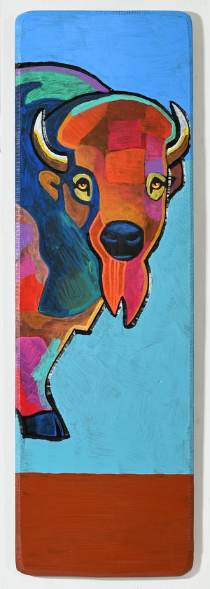 "Buffalo" Acrylic on Board by Leland Holiday