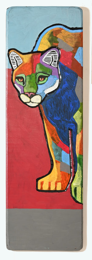 "Mountain Lion" Acrylic on Board by Leland Holiday