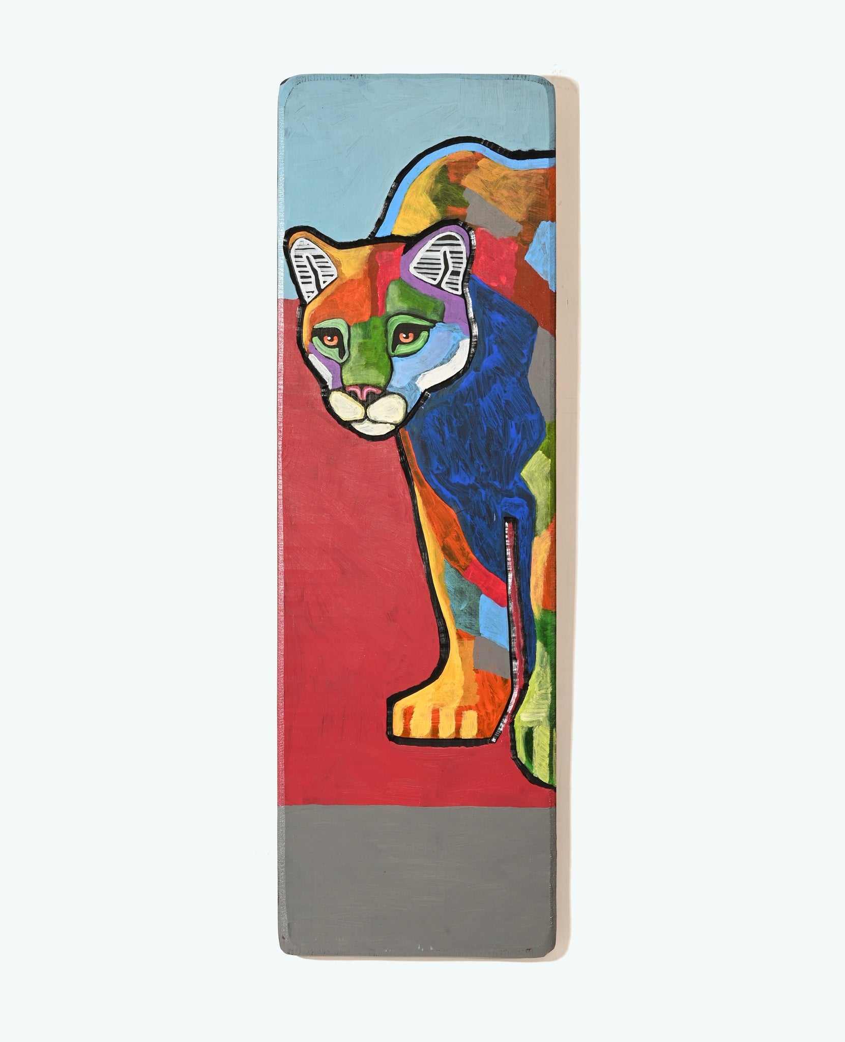 "Mountain Lion" Acrylic on Board by Leland Holiday
