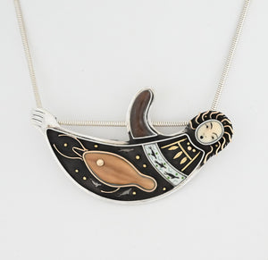 Reclining Sea Otter II Pin/Pendant by Denise Wallace