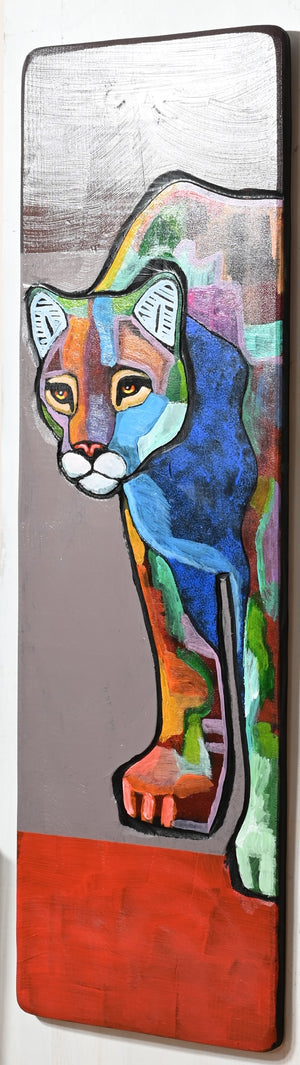 "Big Mountain Lion" Acrylic on Board by Leland Holiday