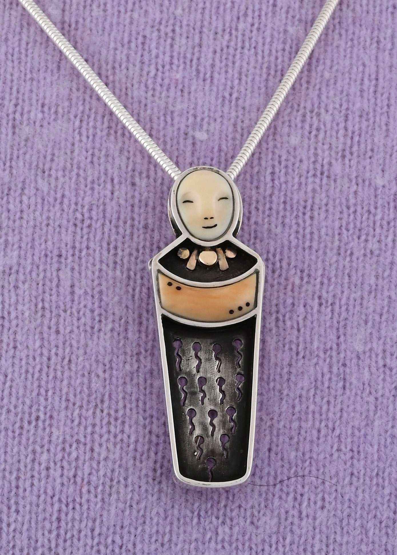 Fetish With Seeds Pin/Pendant by Denise Wallace