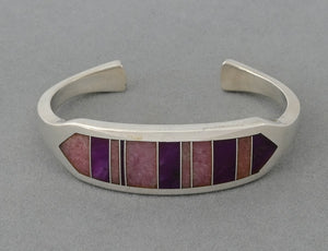Bracelet, Cuff with inlay by Tracey-Knifewing (vintage)