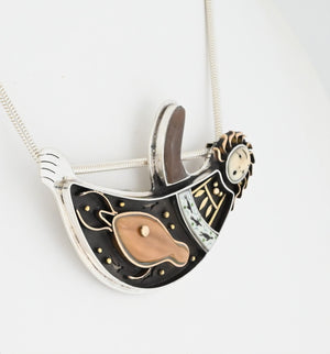 Reclining Sea Otter II Pin/Pendant by Denise Wallace