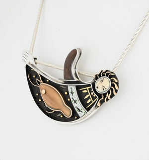 Reclining Sea Otter II Pin/Pendant by Denise Wallace