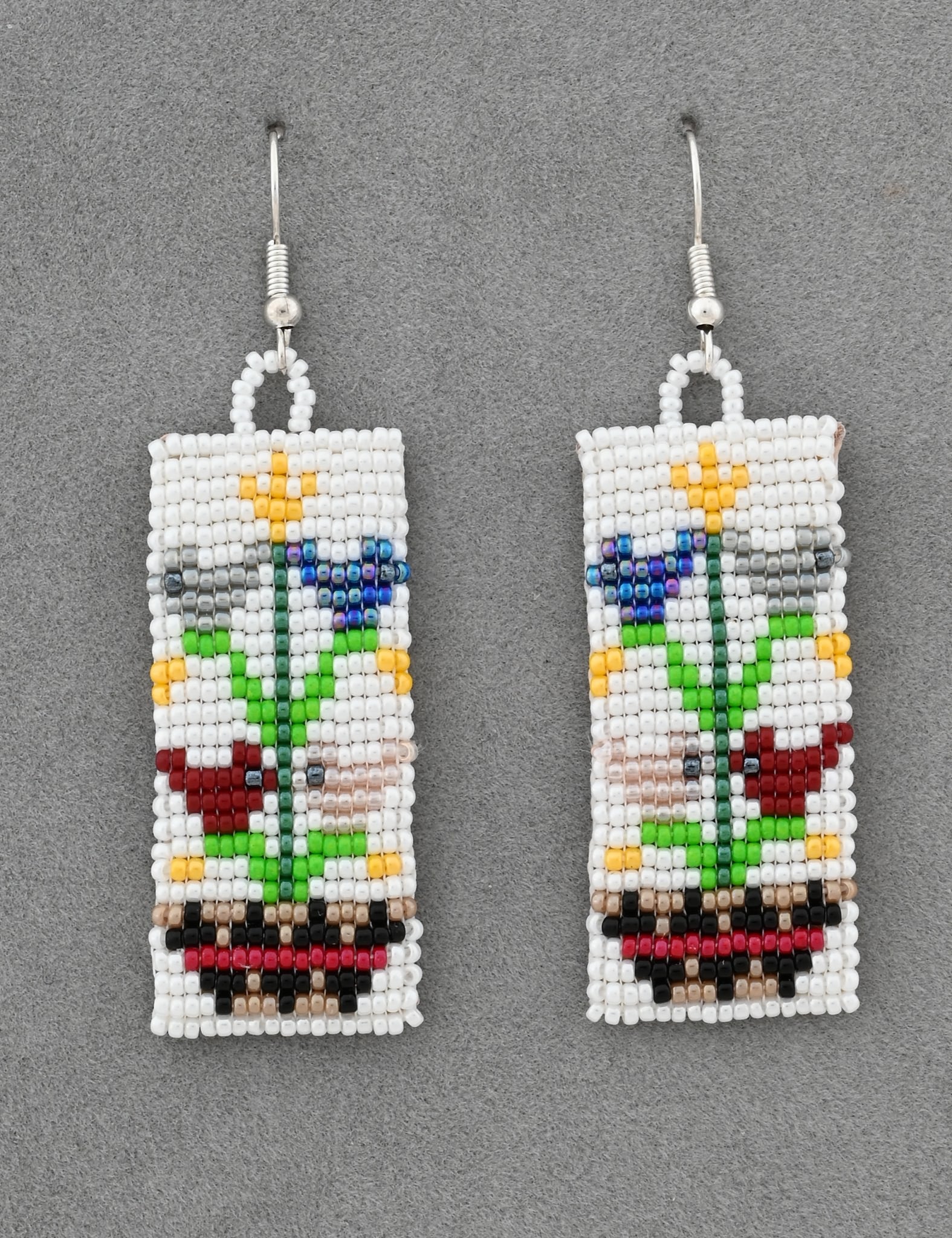 Earrings with Navajo Rug Pattern by Chad Wallace