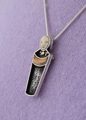 Fetish With Seeds Pin/Pendant by Denise Wallace