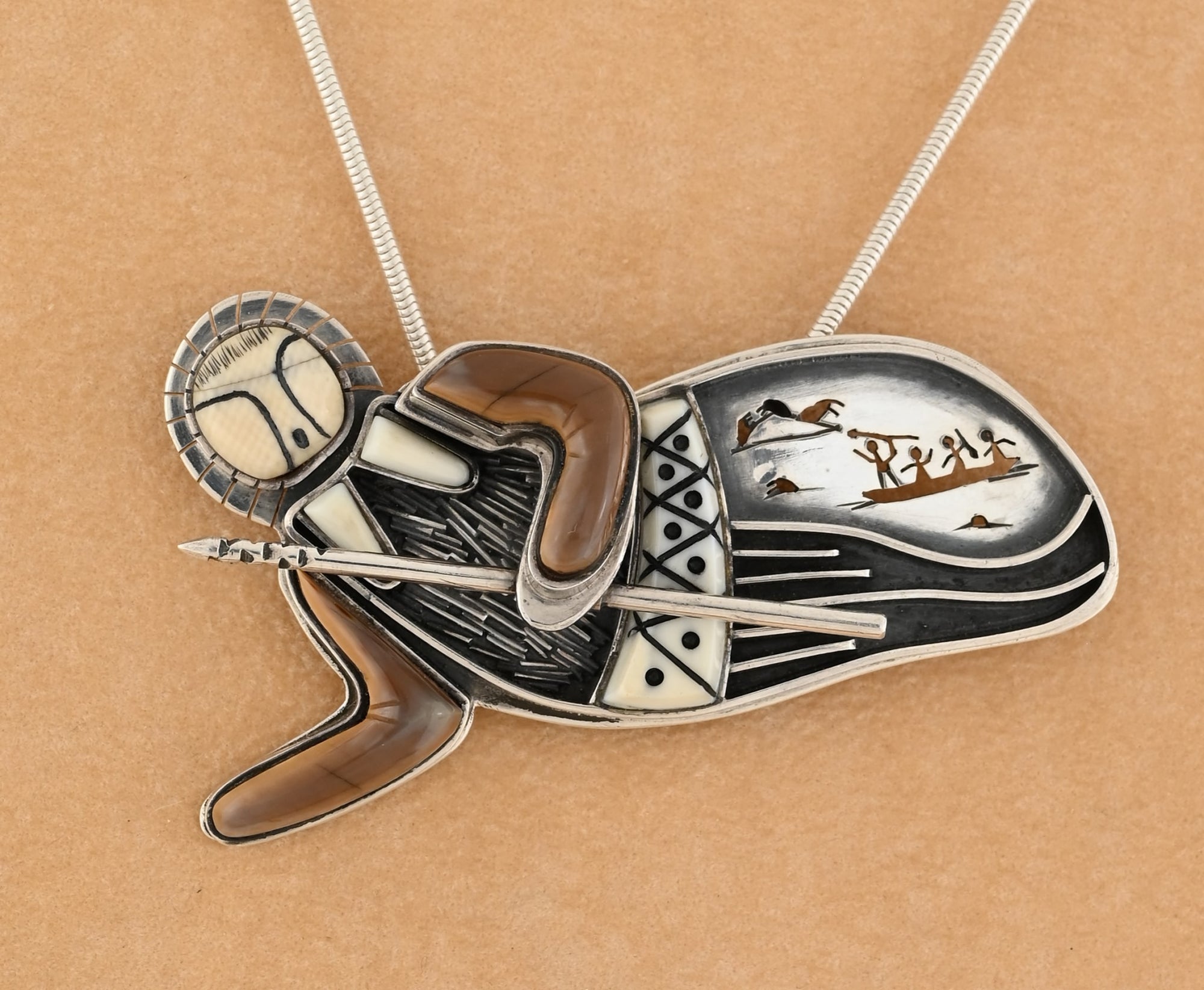 Man/Walrus Transformation Pin/Pendant by Denise Wallace