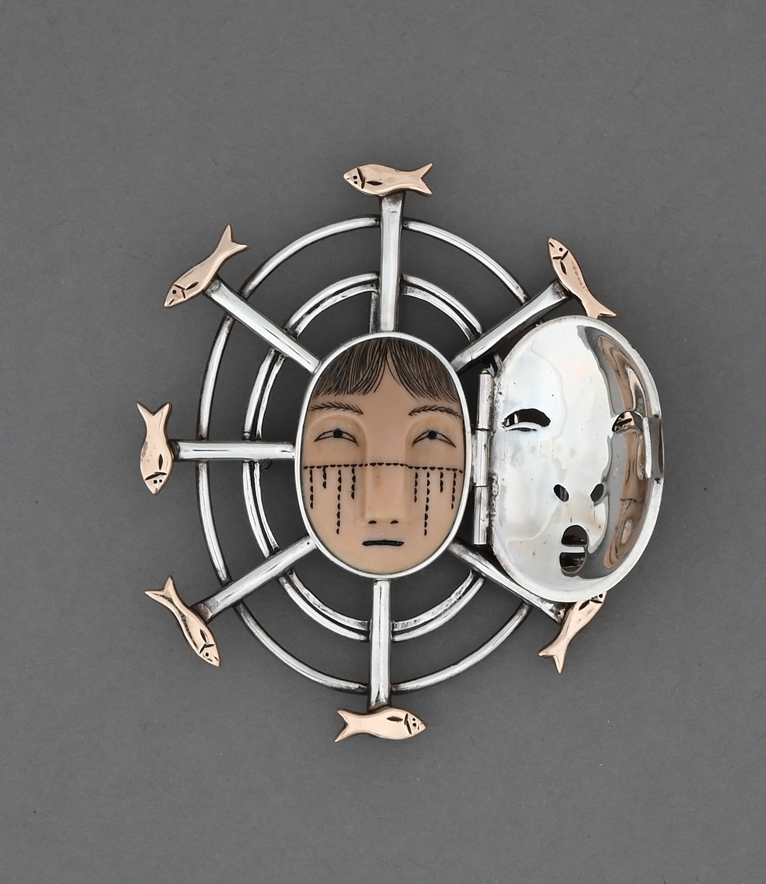 Denise Wallace Fisherwoman Mask Pin/Pendant; #62 of 100