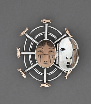 Denise Wallace Fisherwoman Mask Pin/Pendant; #62 of 100