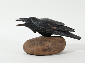 Raven on Rock, Original Sculpture by Hib Sabin (2000)