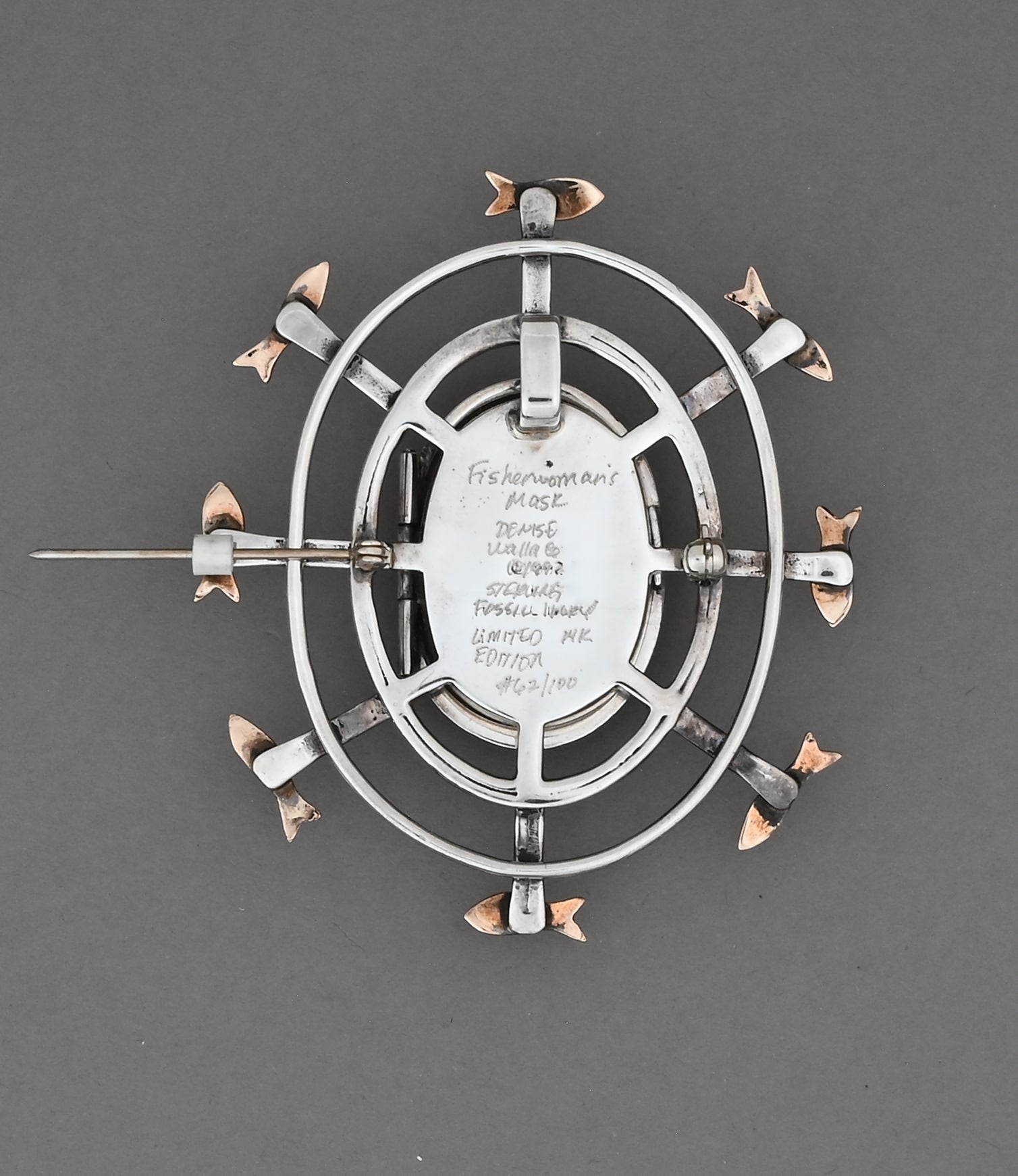 Denise Wallace Fisherwoman Mask Pin/Pendant; #62 of 100