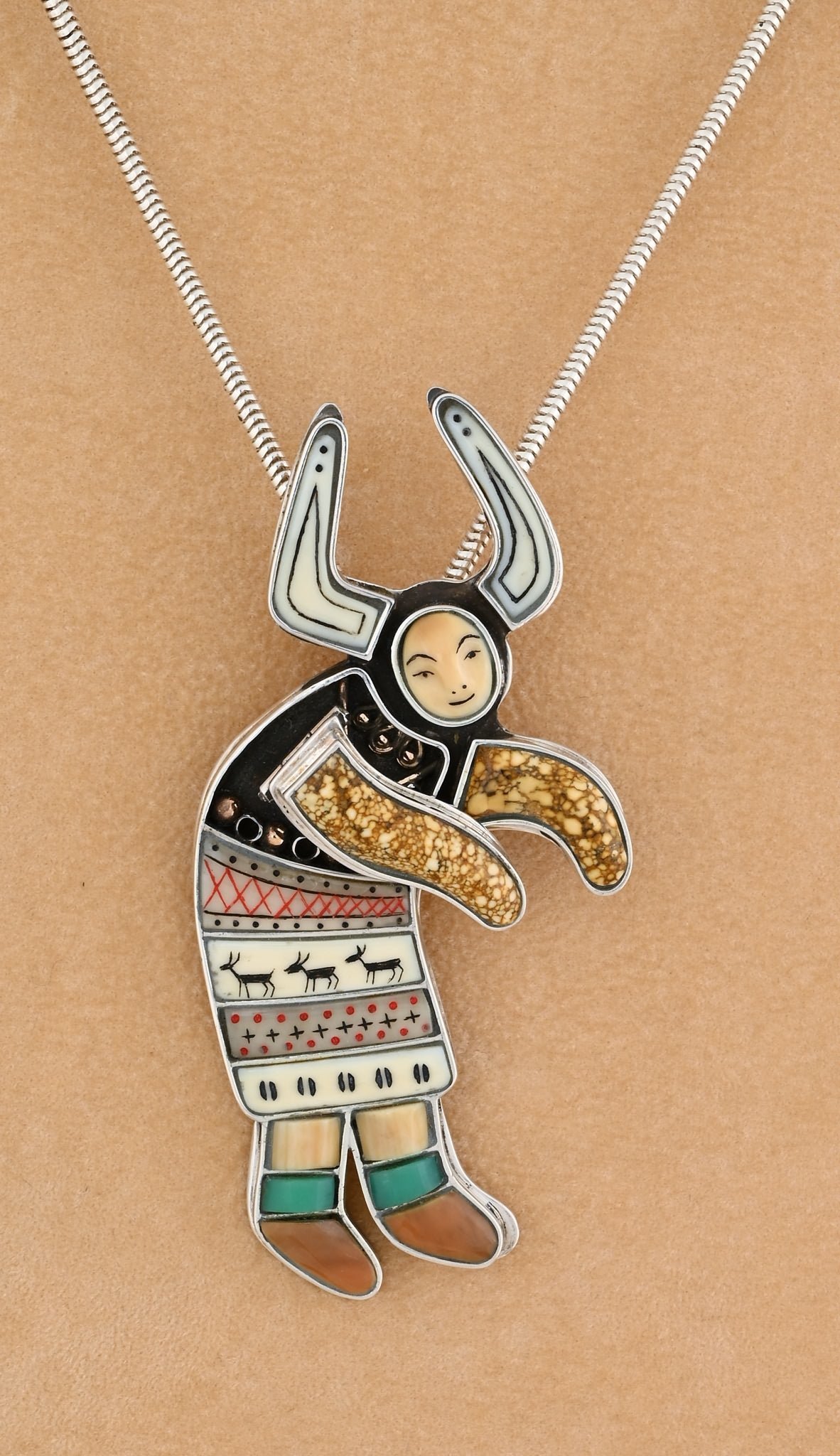 Deer Dancer Pin/Pendant (2002) by Denise and Samuel Wallace