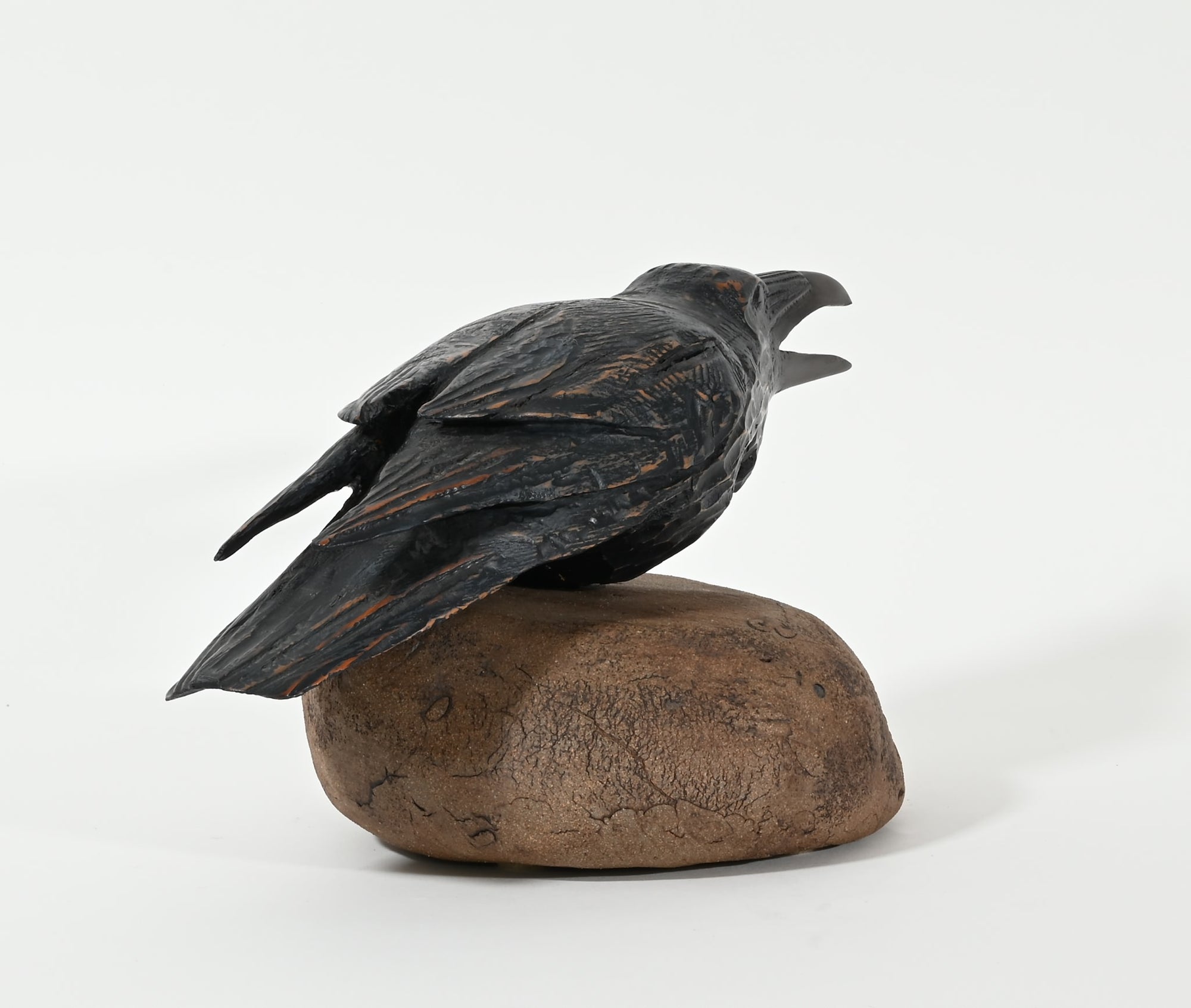 Raven on Rock, Original Sculpture by Hib Sabin (2000)
