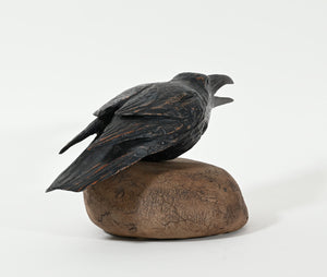 Raven on Rock, Original Sculpture by Hib Sabin (2000)