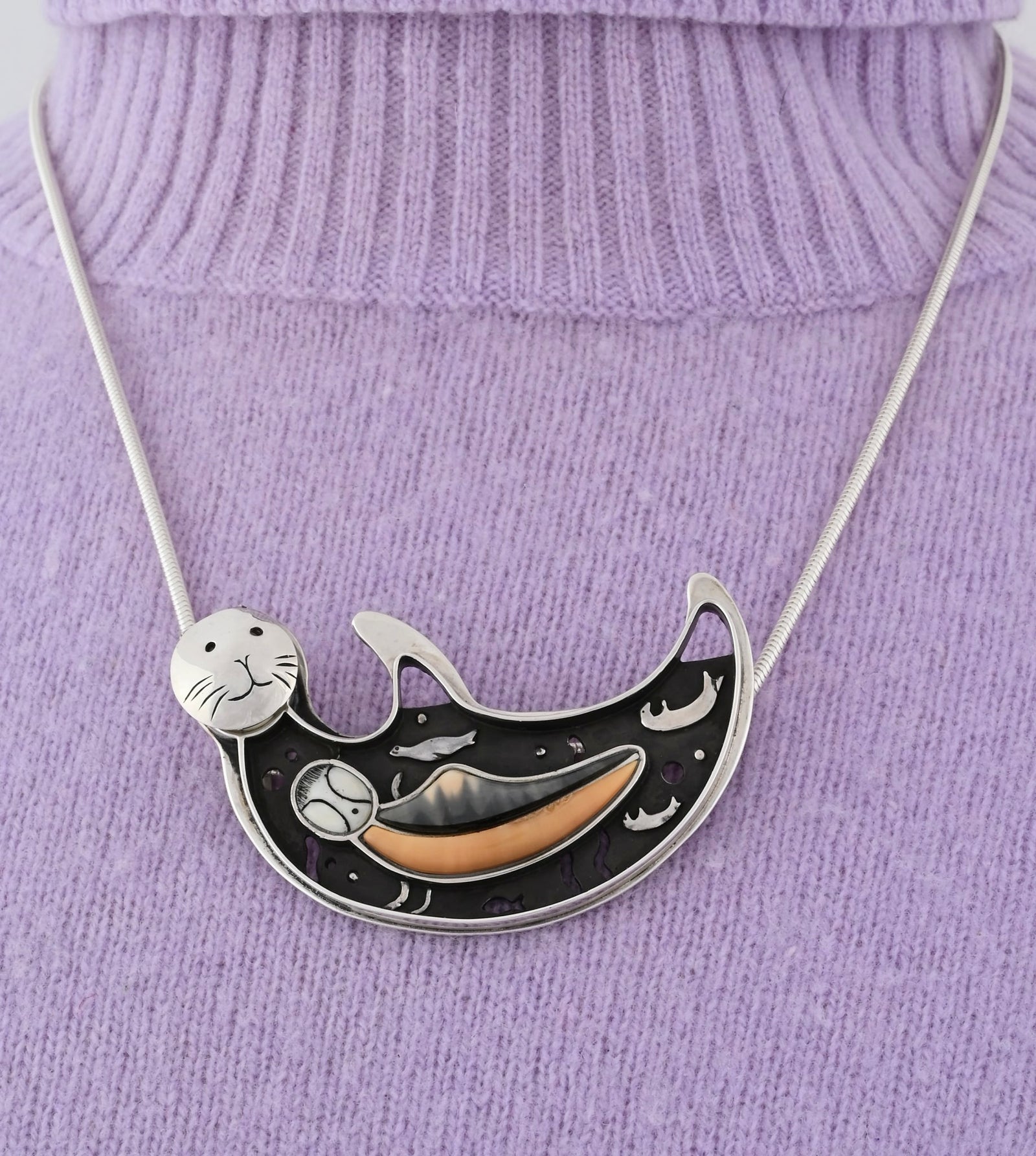 Female Sea Otter Pin/Pendant by Denise Wallace #97/200