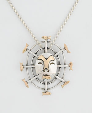 Denise Wallace Fisherwoman Mask Pin/Pendant #15/100 ; (c.1992)