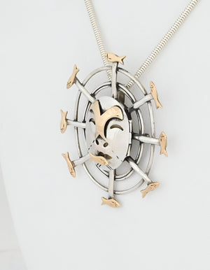 Denise Wallace Fisherwoman Mask Pin/Pendant #15/100 ; (c.1992)