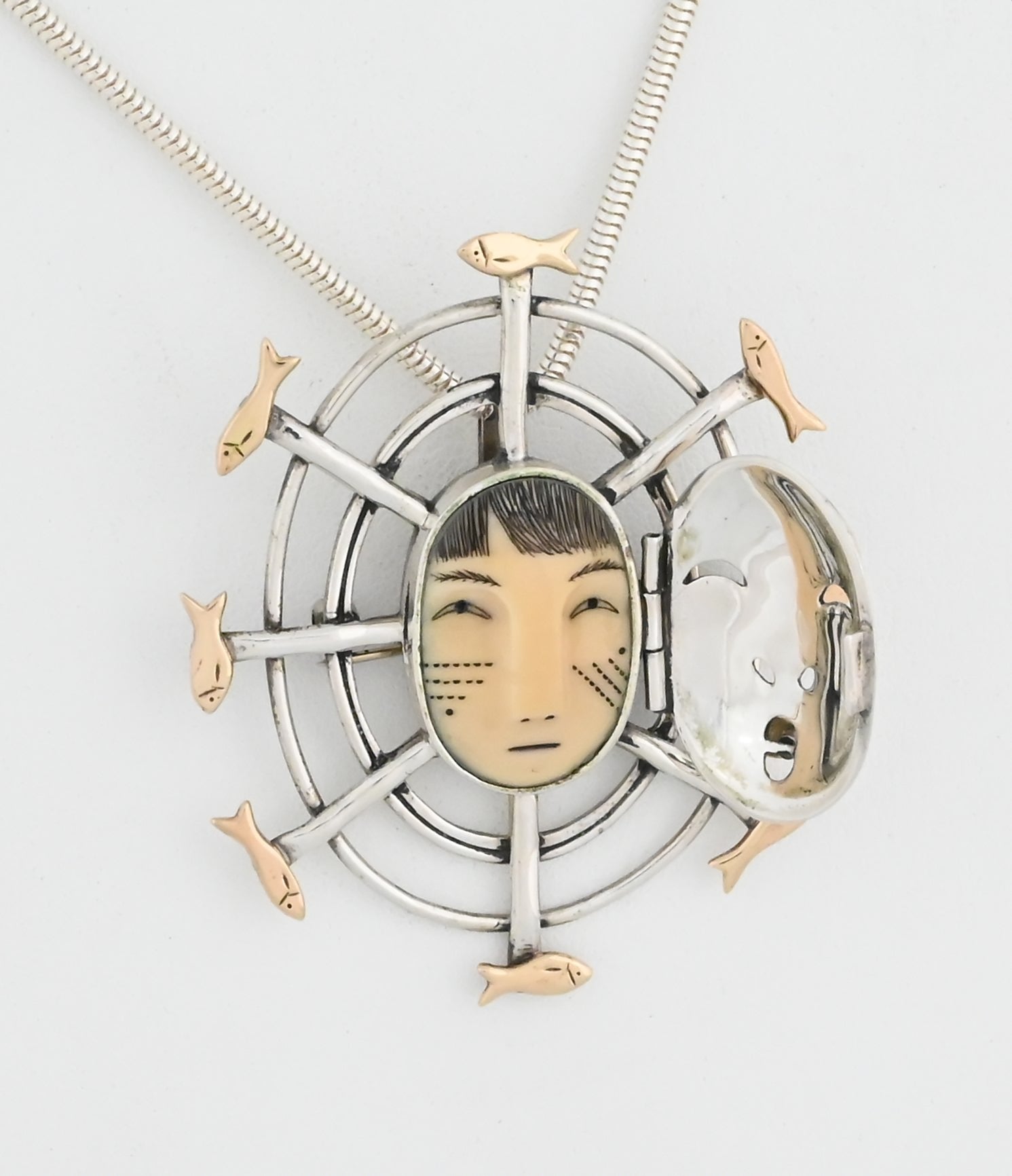 Denise Wallace Fisherwoman Mask Pin/Pendant #15/100 ; (c.1992)