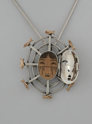 Denise Wallace Fisherwoman Mask Pin/Pendant; #62 of 100