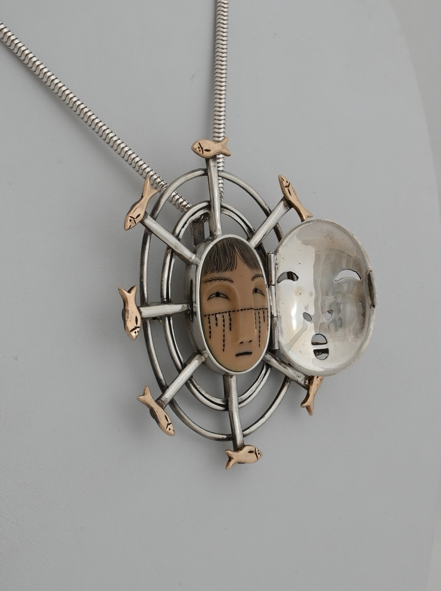 Denise Wallace Fisherwoman Mask Pin/Pendant; #62 of 100