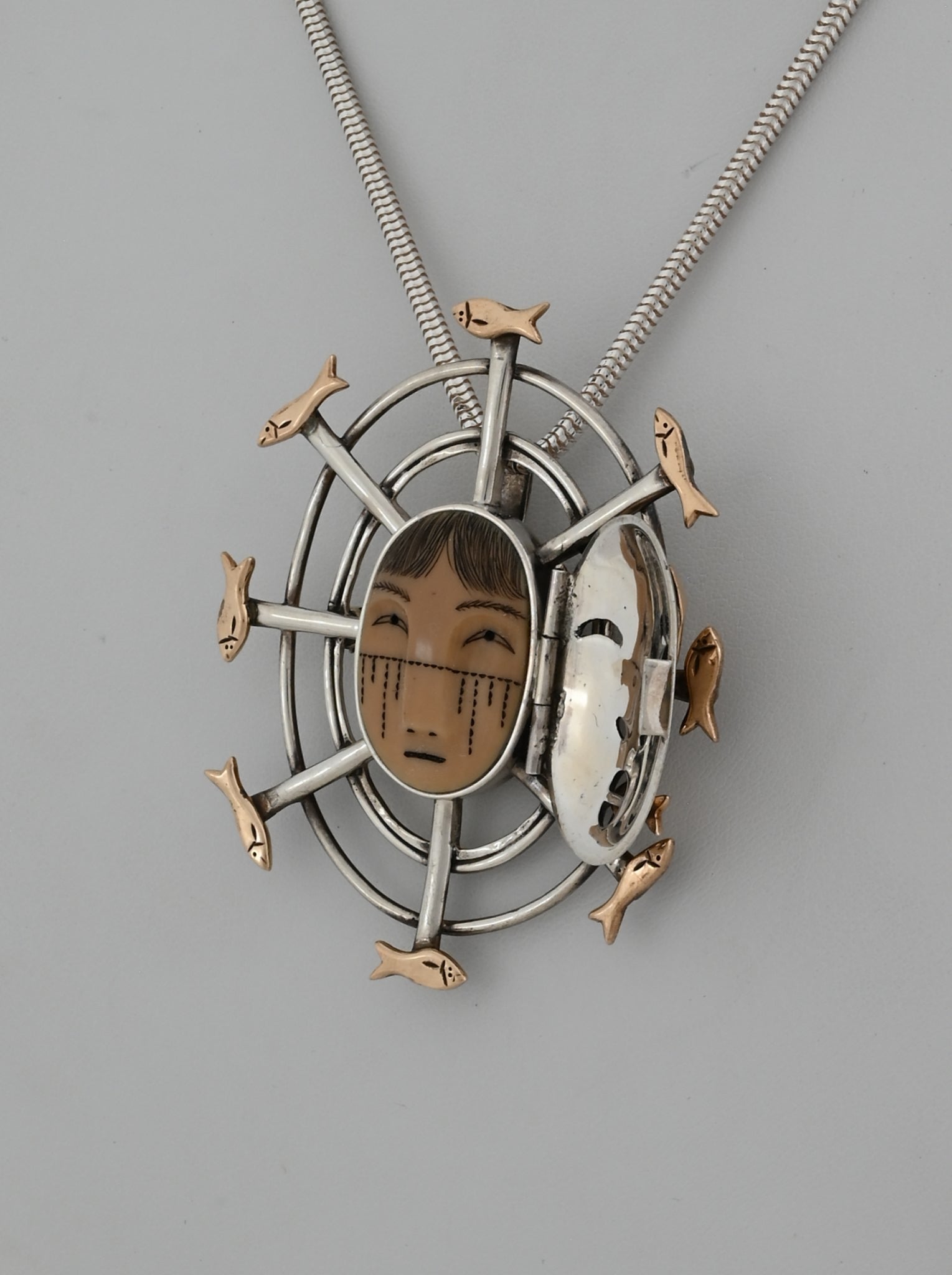 Denise Wallace Fisherwoman Mask Pin/Pendant; #62 of 100