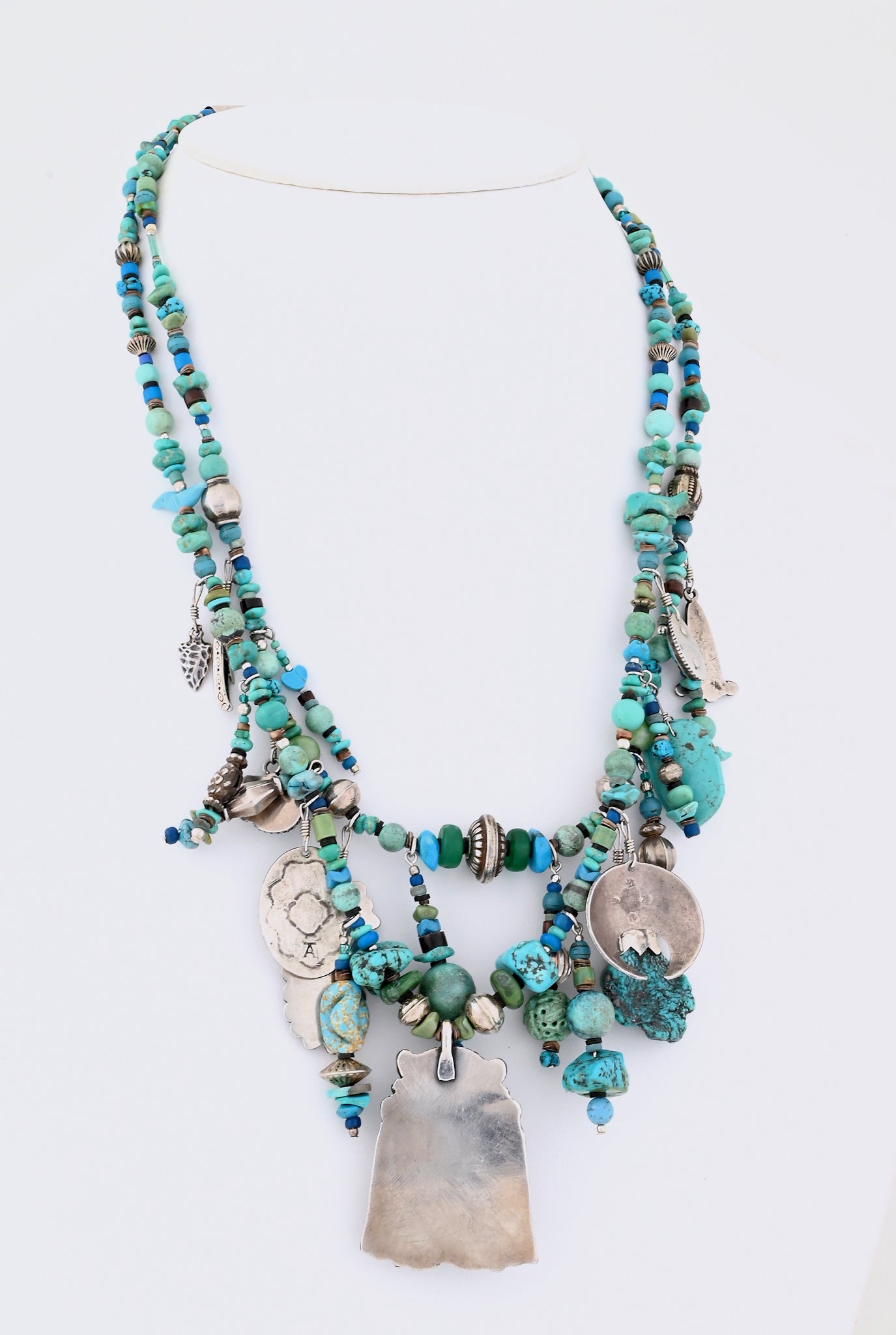 Charm Necklace with Turquoise and Navajo "Charms"