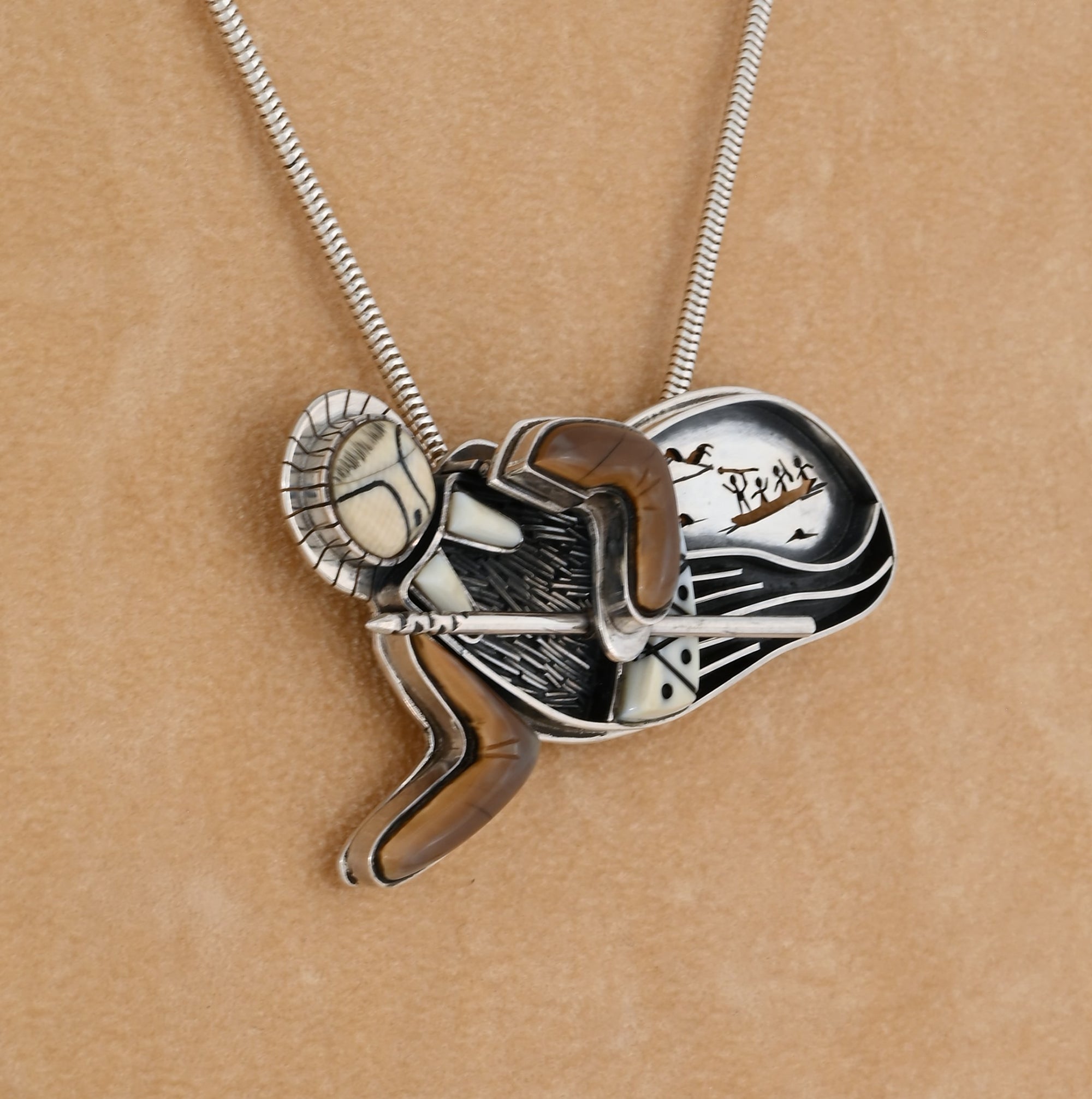 Man/Walrus Transformation Pin/Pendant by Denise Wallace