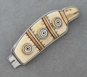 Needle Case with Bear Design Pin/Pendant by Denise and Samuel Wallace; Circa 1995