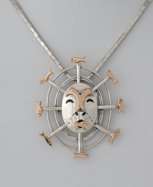 Denise Wallace Fisherwoman Mask Pin/Pendant; #62 of 100