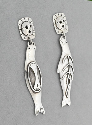 Earrings with Seals by Denise Wallace