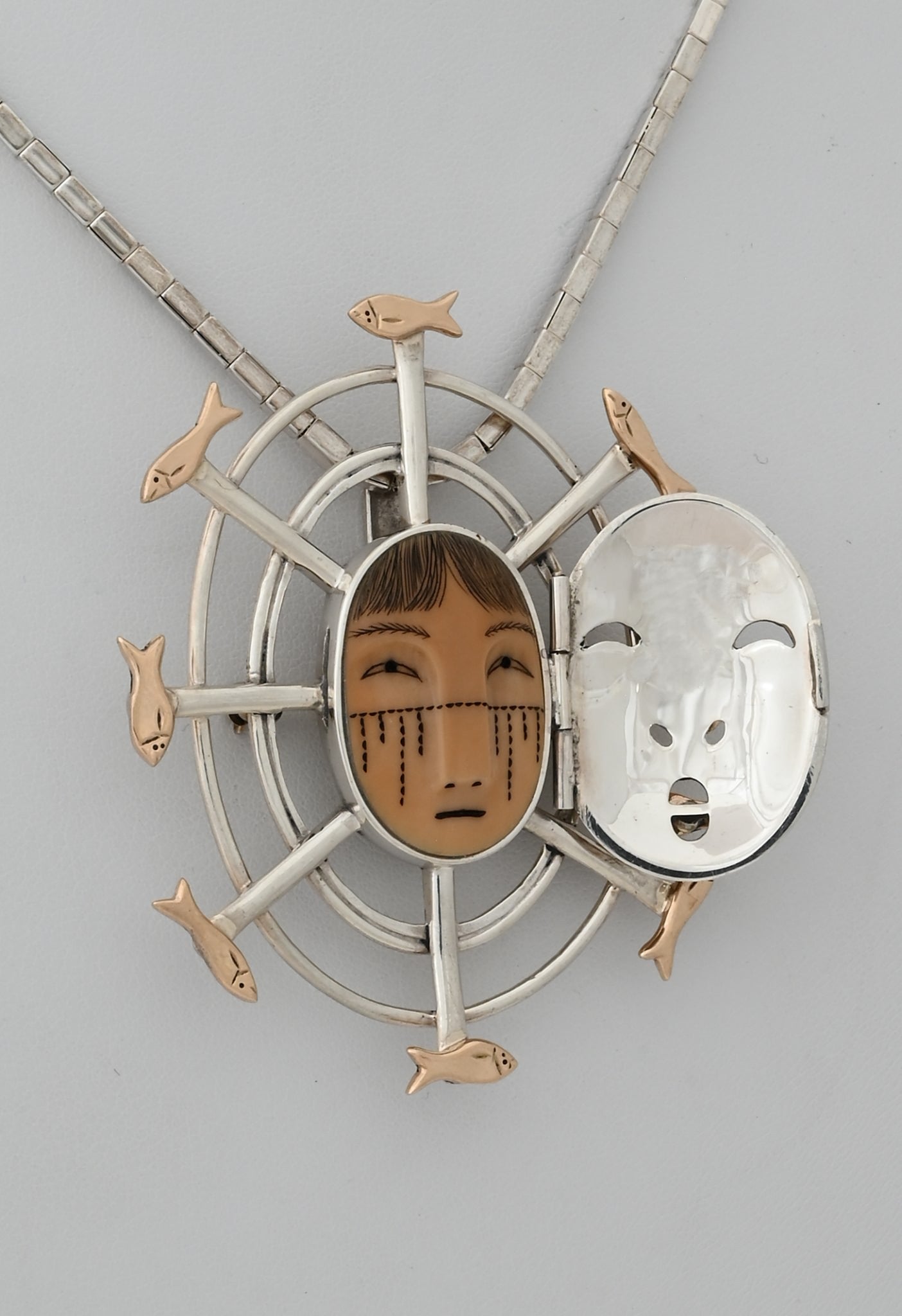 Denise Wallace Fisherwoman Mask Pin/Pendant; #62 of 100