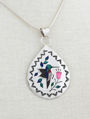 Pendant with Hummingbird Inlay by Raymond Boyd