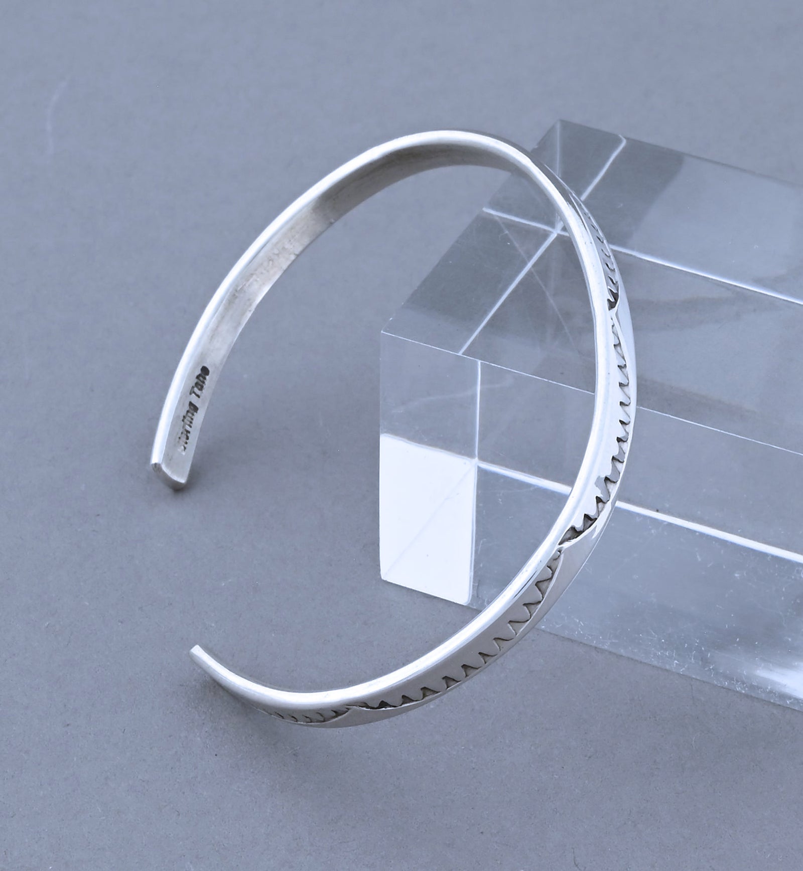Stamped Flat wire Cuff Bracelet by Ben Tahe