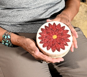 Quill Box with Tufted Red Flower by Rose Williams