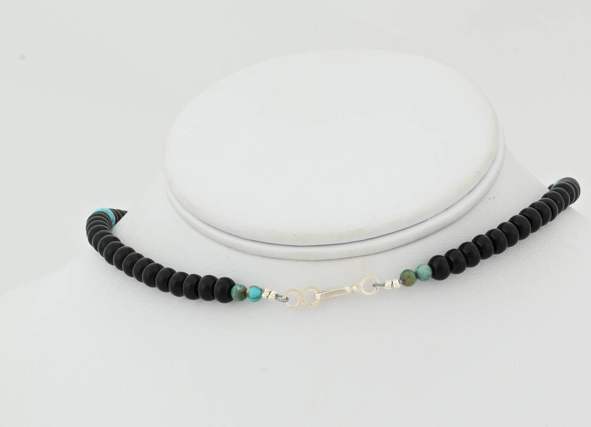 Necklace with Onyx and Turquoise Beads by Helen Tsosie