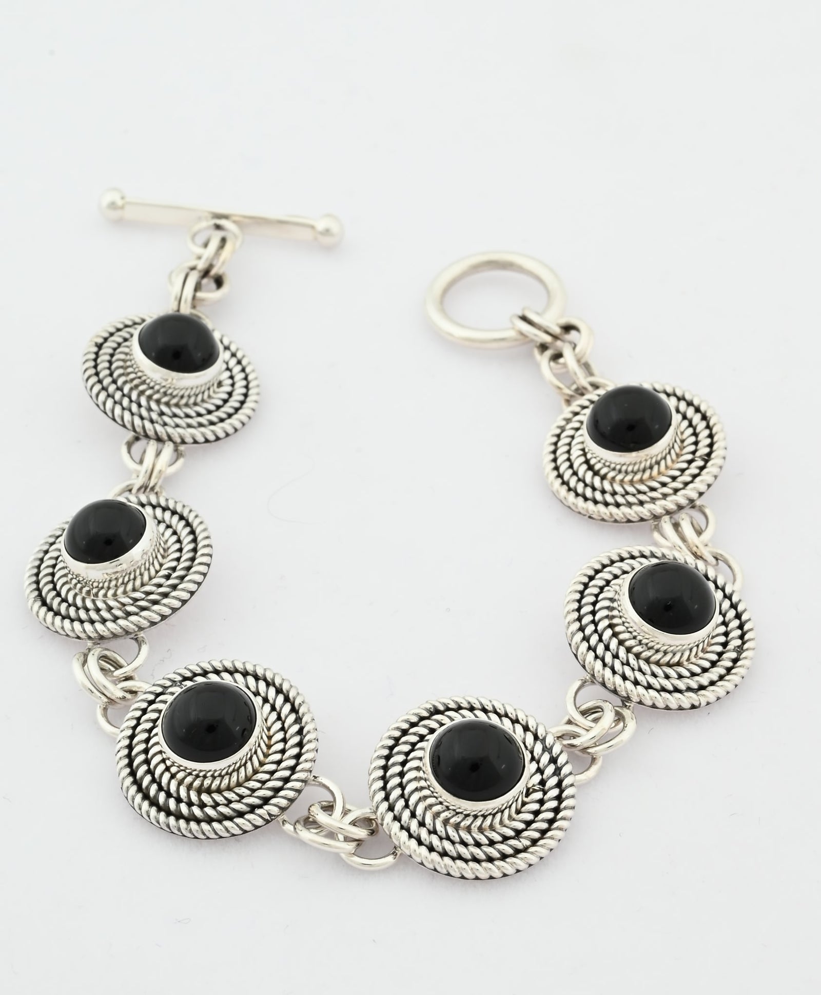 Link Bracelet with Black Onyx by Artie Yellowhorse