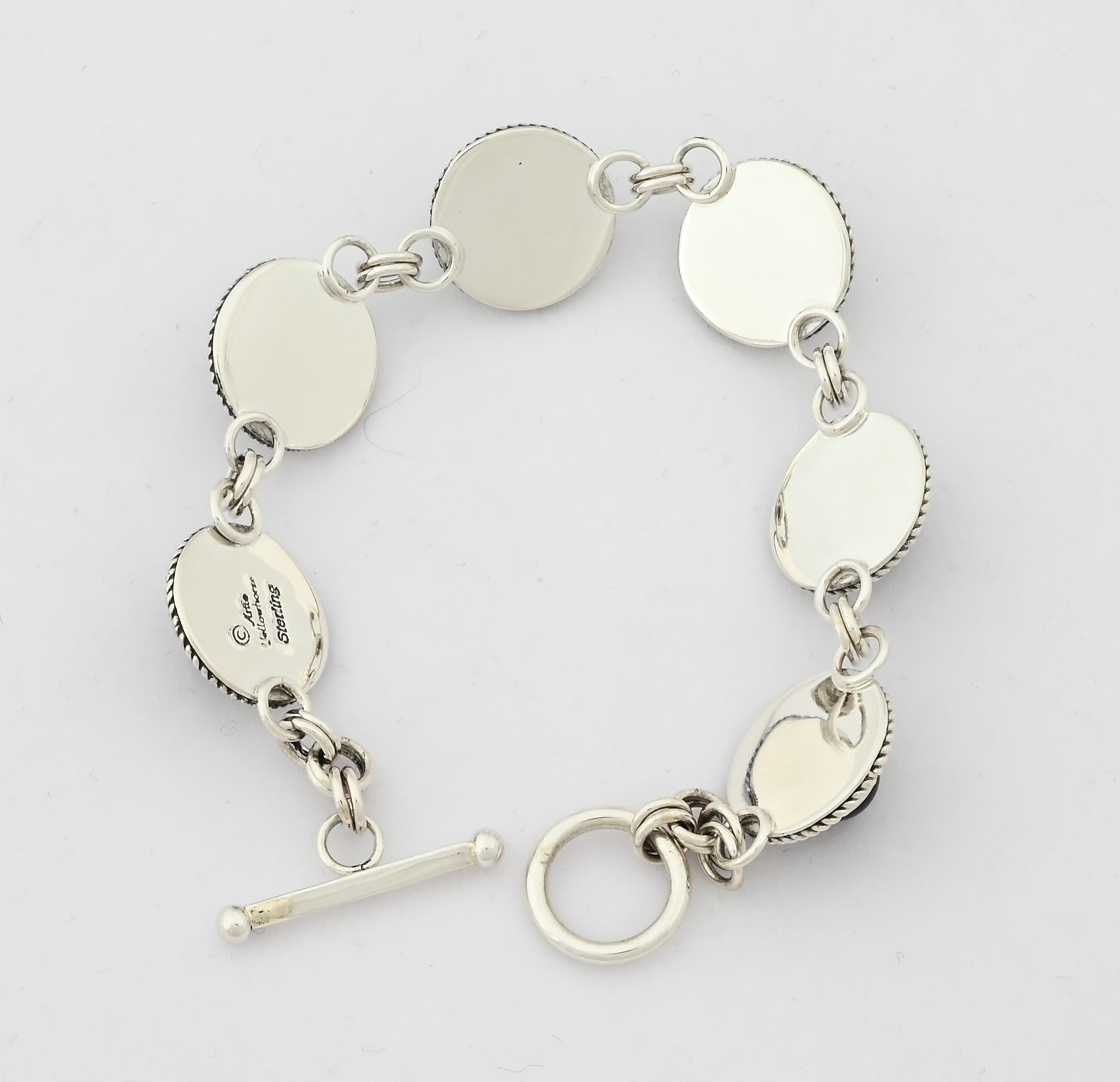Link Bracelet with Black Onyx by Artie Yellowhorse