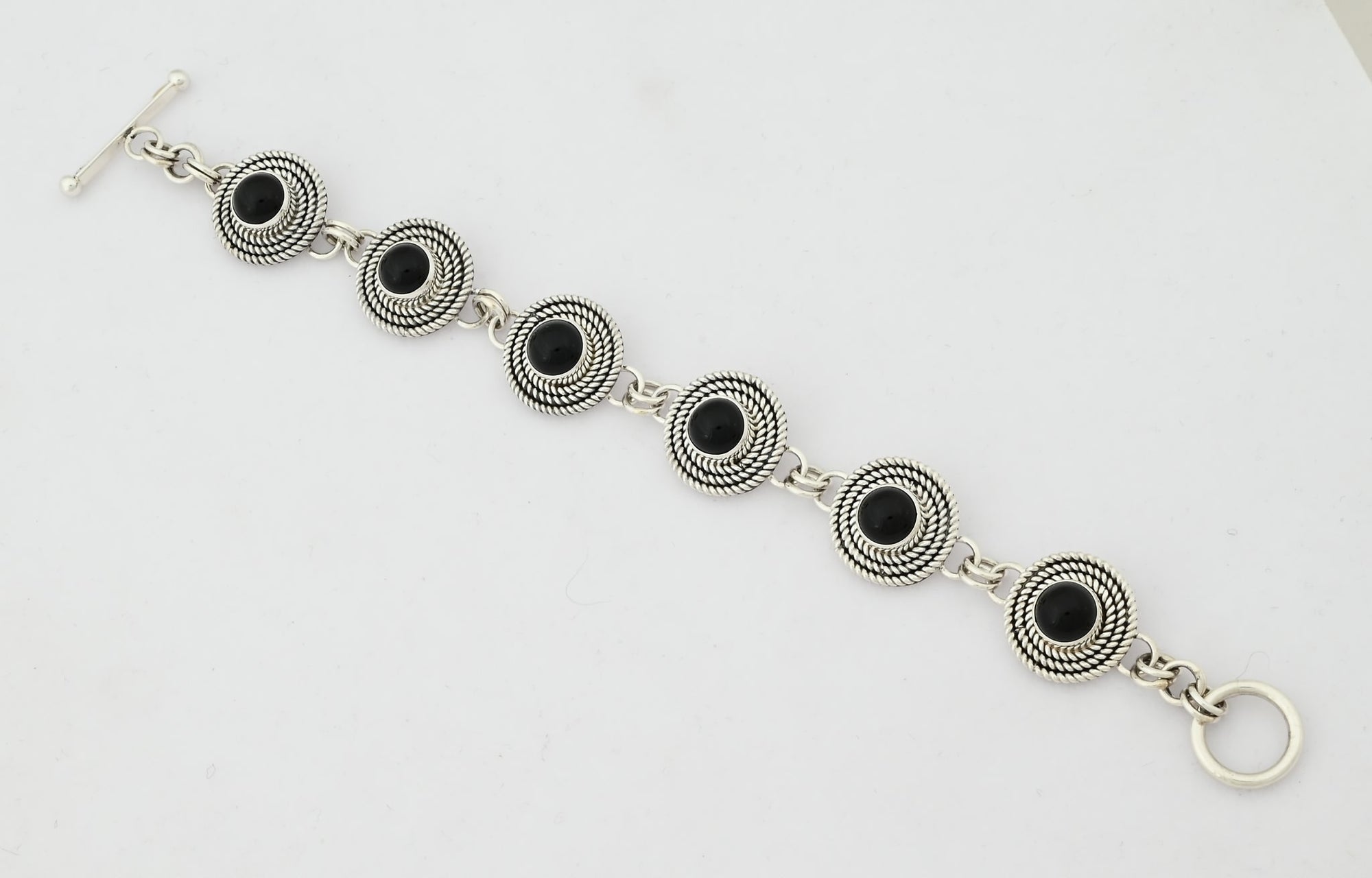 Link Bracelet with Black Onyx by Artie Yellowhorse