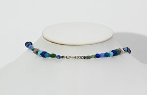 Necklace, with White Horse Pendant by Linda Lee Courtney; 23" long
