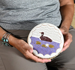 Anishinaabe Quill Box with Floating Loon by Pauline Worthington