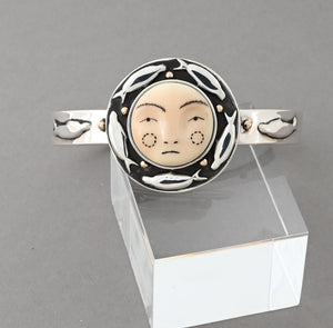 Moonface with Seals Bracelet by Denise Wallace w/Gold Dots