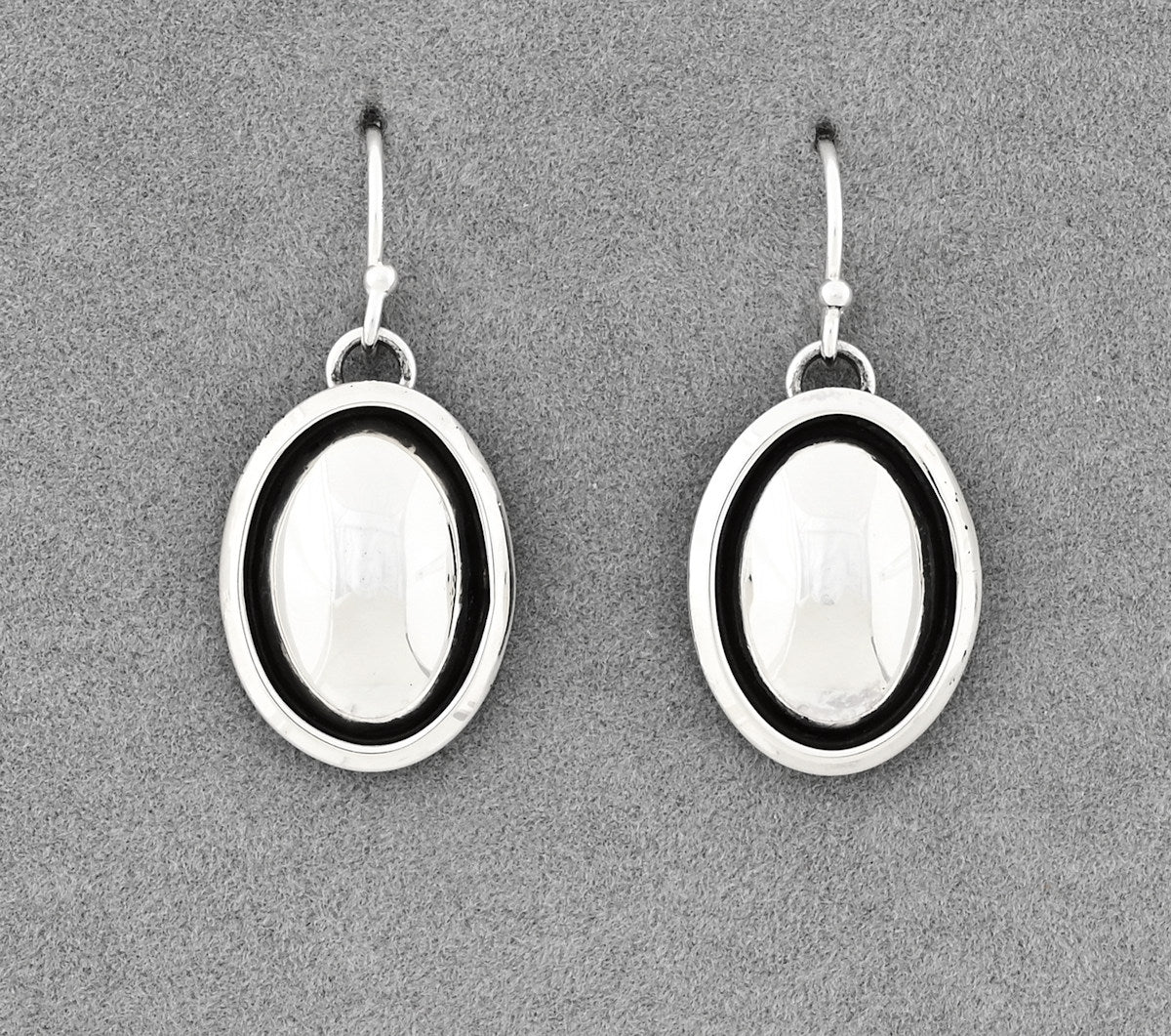 Earrings with Oval Shadowbox Domes by Artie Yellowhorse