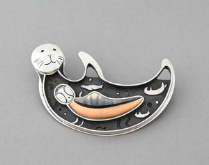 Female Sea Otter Pin/Pendant by Denise Wallace #97/200