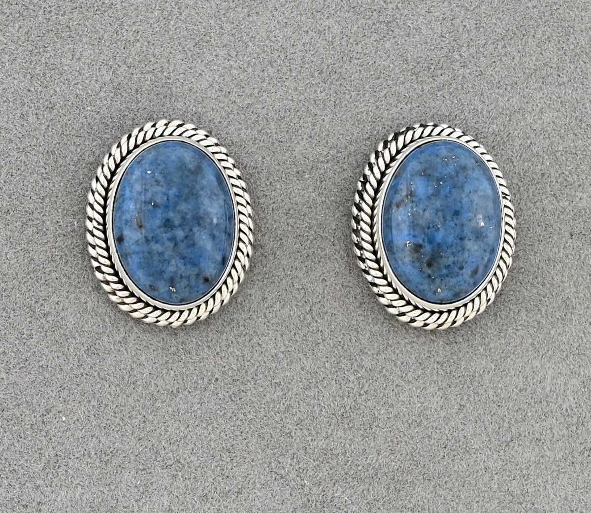 Earrings with Denim Lapis by Artie Yellowhorse