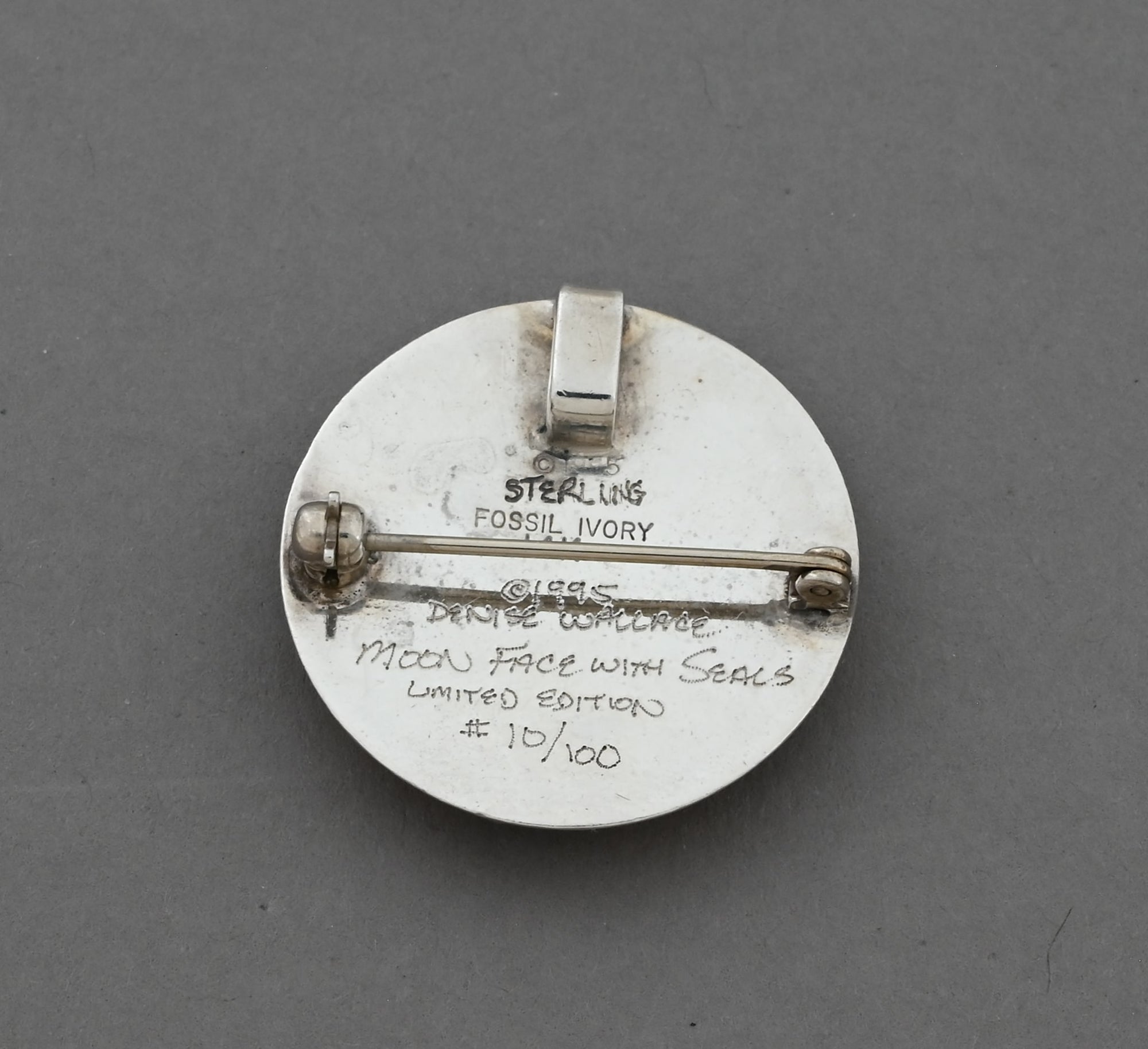 Moonface with Seals Pin/Pendant by Denise Wallace